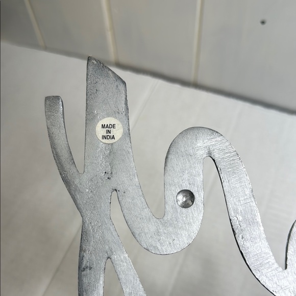 Silver Pewter Cursive Art Wall Decor - Picture 6 of 8